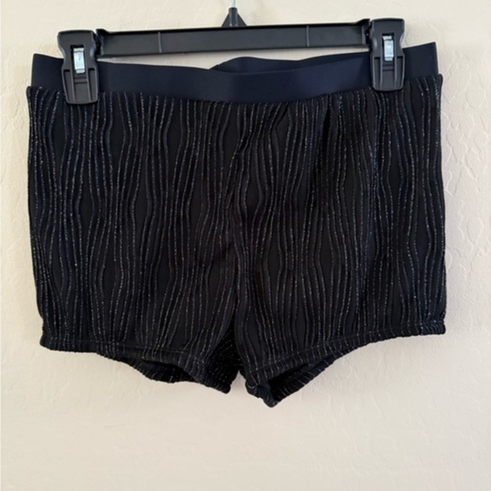 Black Textured Shorts